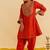 Orange embroidered silk kurta set
