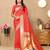 Red color paithani silk woven meenakari jacquard designer traditional rich ethnic saree