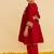 Red embroidered silk kurta set