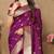 Wine color paithani silk woven meenakari jacquard designer traditional rich ethnic saree