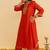 Orange embroidered silk kurta set