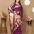 Wine color paithani silk woven meenakari jacquard designer traditional rich ethnic saree