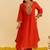 Orange embroidered silk kurta set