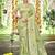 Pista color wevon jacquard designer assam silk saree for ceremonial wear