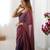 Brown color glassy two tone fabric bollywood style ready to wear saree