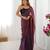 Brown color glassy two tone fabric bollywood style ready to wear saree