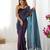ready to wear Rama color glassy two tone fabric bollywood style 