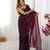 Wine color glassy two tone fabric bollywood style ready to wear saree