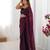 Wine color glassy two tone fabric bollywood style ready to wear saree