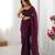 Wine color glassy two tone fabric bollywood style ready to wear saree