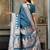 Blue color banarasi silk woven designer ethnic ceremonial wear graceful saree