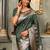 Dark green color banarasi silk woven designer ethnic ceremonial wear graceful saree