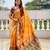Mustard color beautiful woven designer meenakari banarasi silk saree