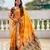 Mustard color beautiful woven meenakari banarasi silk saree