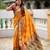 Mustard color beautiful woven designer meenakari banarasi silk saree