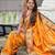 Mustard color beautiful woven designer meenakari banarasi silk saree