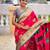 Pink color beautiful woven designer meenakari banarasi silk saree