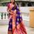 Violet color beautiful woven designer meenakari banarasi silk saree