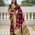 Wine color beautiful woven designer meenakari banarasi silk saree