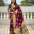 Wine color beautiful woven meenakari banarasi silk saree