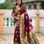 Wine color beautiful woven designer meenakari banarasi silk saree