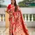 Red color kanjivaram silk woven graceful partywear saree