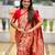 Red color kanjivaram silk woven designer graceful partywear saree