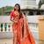 Red color kanjivaram silk woven designer graceful partywear saree