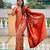 Red color kanjivaram silk woven designer graceful partywear saree