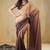 Orange  color turkey fabric ready to wear bollywood style partywear saree