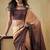 Orange  color turkey fabric ready to wear bollywood style partywear saree