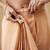 Orange  color turkey fabric ready to wear bollywood style partywear saree