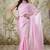 Pink color tissue fabric ready to wear bollywood style partywear saree