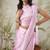 Pink color tissue fabric ready to wear bollywood style partywear saree