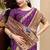 Purple color beautiful silk blended woven zari designer ceremonial saree