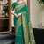 Rama color beautiful silk blended woven zari ceremonial saree