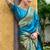 Sky blue color beautiful silk blended woven zari designer ceremonial saree