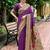 Purple color beautiful silk blended woven zari designer ceremonial saree