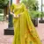 Parrot color beautiful silk blended woven zari ceremonial saree