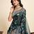 Rama color satin silk fabric woven zari designer saree