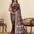 Wine color satin silk fabric woven zari designer saree
