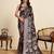Brown color satin silk fabric woven zari designer saree