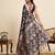 Brown color satin silk fabric woven zari designer saree
