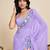 Purple color georgette fabric beautiful swarovski beads designer saree