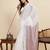 Off white color linen fabric beautiful woven designer ethnic casual saree