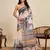 Off white color linen fabric beautiful woven ethnic casual saree