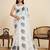 Off white color linen fabric beautiful printed ceremonial saree