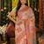 Off white color linen cotton fabric resham woven designer partywear saree