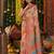 Off white color linen cotton fabric resham woven designer partywear saree