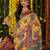 Yellow color linen cotton fabric resham woven designer partywear saree